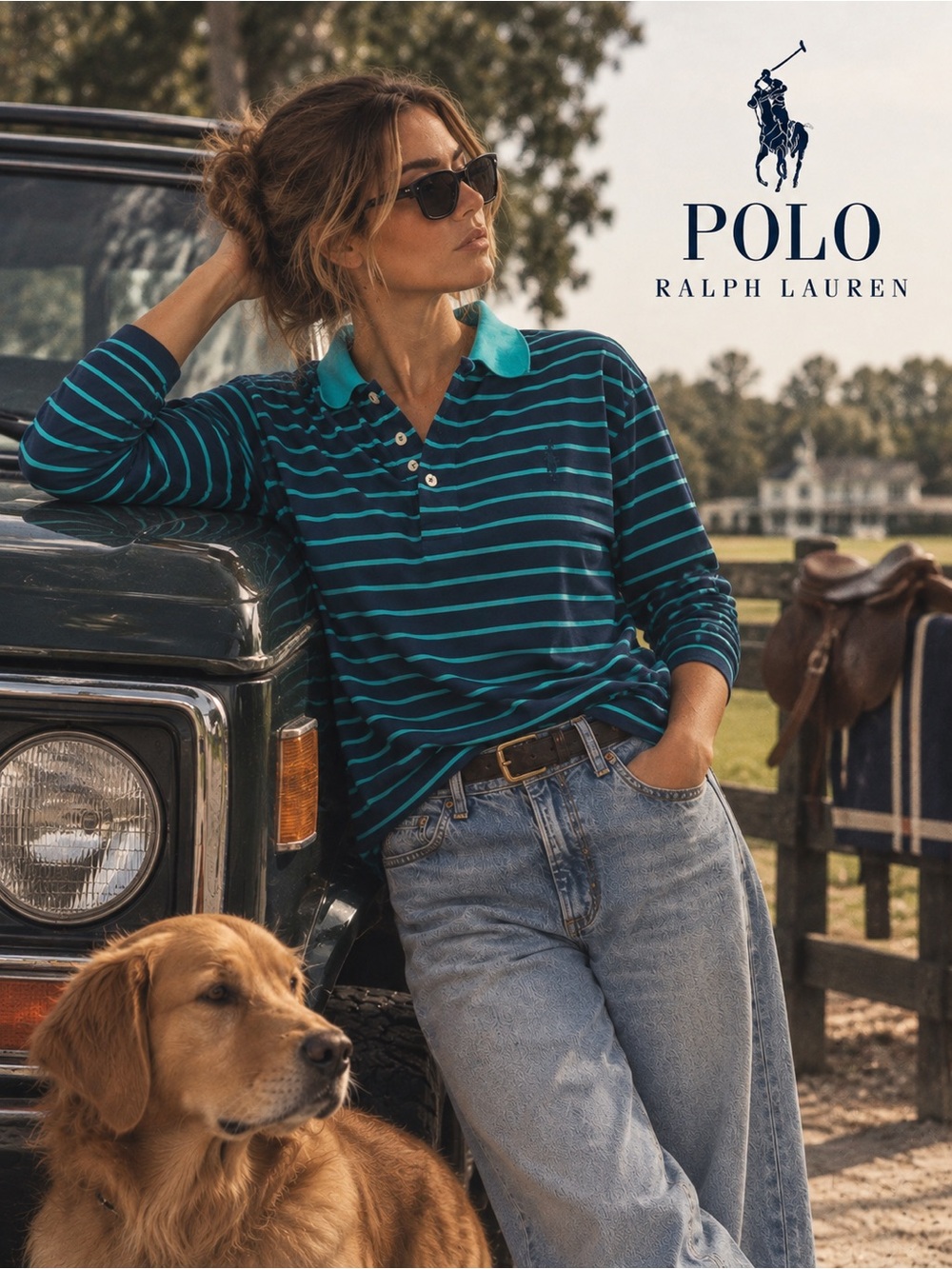 ♡ Vintage Ralph Lauren Striped Long Sleeve Polo